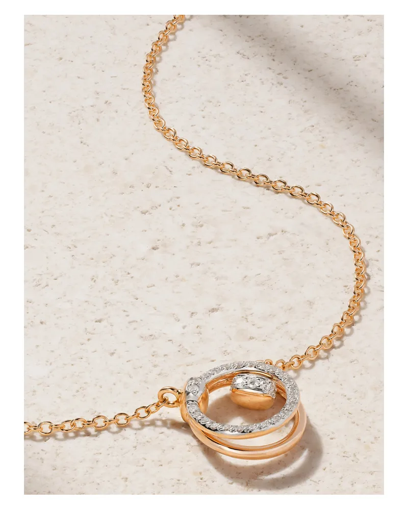 Pomellato Together Kette Aus 18 Karat Roségold Mit Rhodiumauflage Und Diamanten Gold