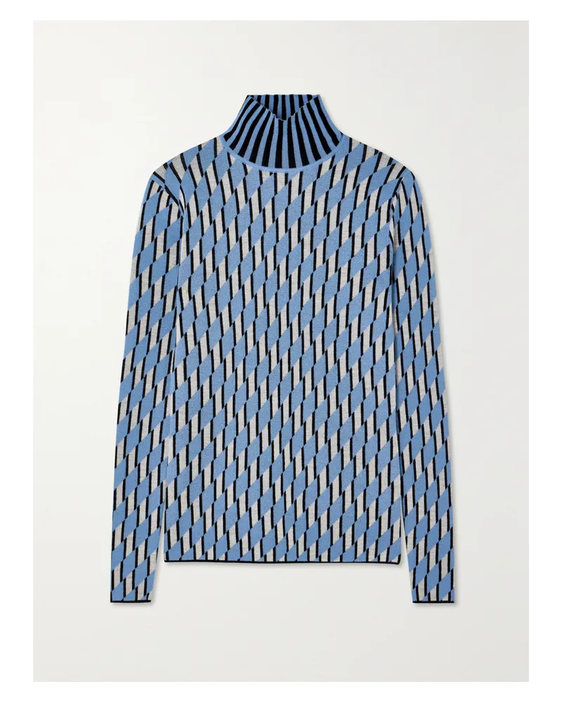 Zankov Raven Stehkragenpullover Aus Einer Merinowolle Mit Jacquard-muster - Mehrfarbig Mehrfarbig