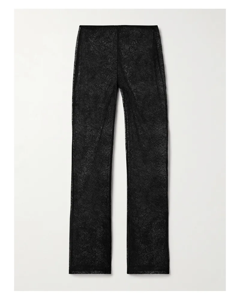 Skin Logan Hose Mit Geradem Bein Aus Recycelter Spitze - Schwarz Schwarz