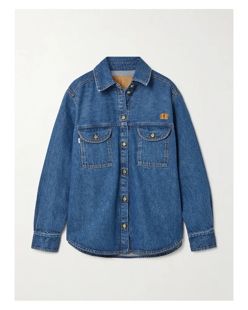 Blazé Milano Nariida Berber Jeanshemd Mit Stickerei - Blau Blau