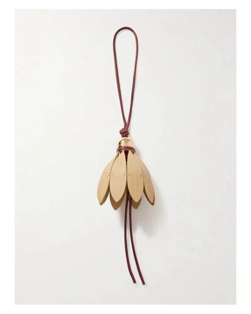 Loewe Badminton Schlüsselanhänger Aus Leder Mit Goldfarbenem Detail - Rot Rot