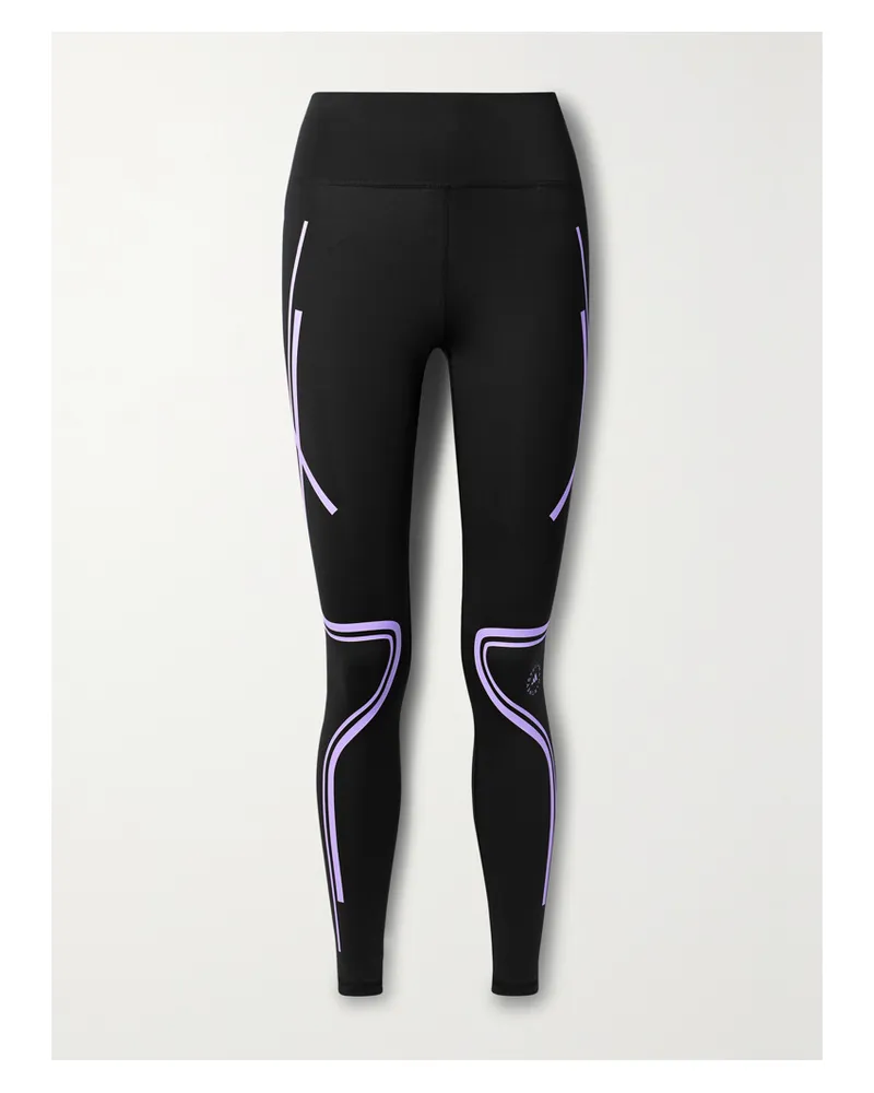 adidas Truepace Leggings Aus Recyceltem Stretch-material Mit Prints - Schwarz Schwarz