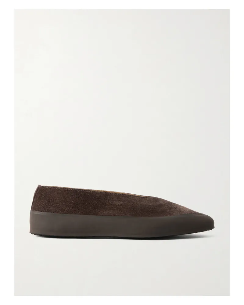 Le Monde Béryl Shearling-lined Suede Ballet Flats - Brown Brown