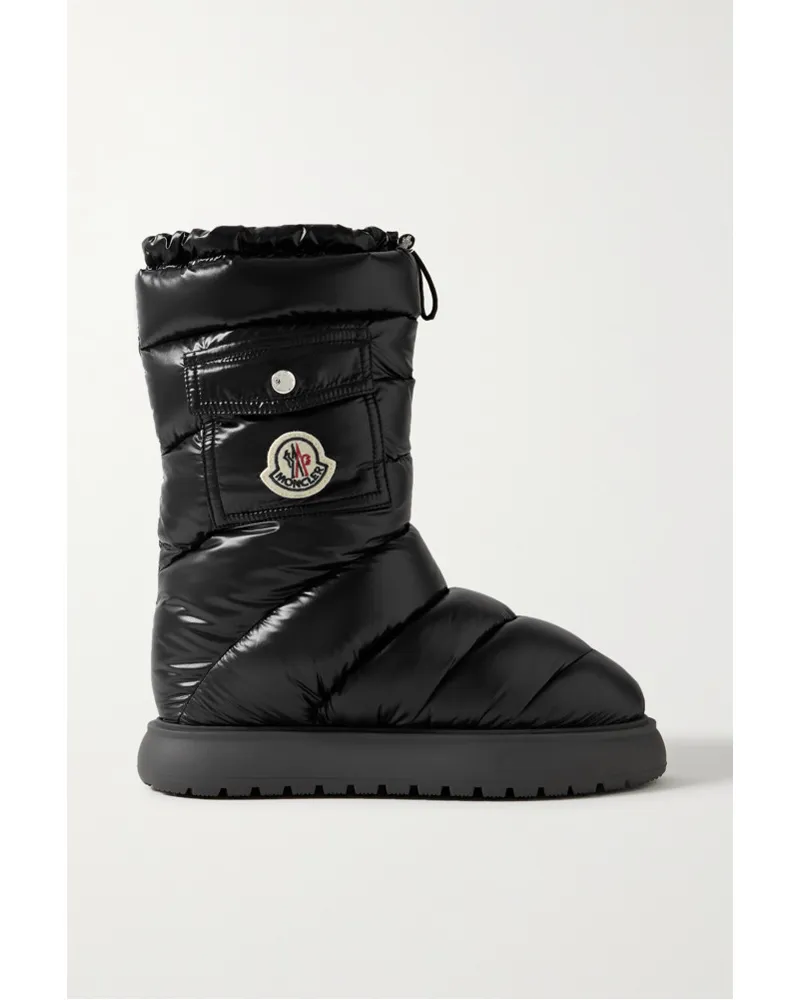 Moncler Gaia Stiefel aus Gestepptem Shell Schwarz