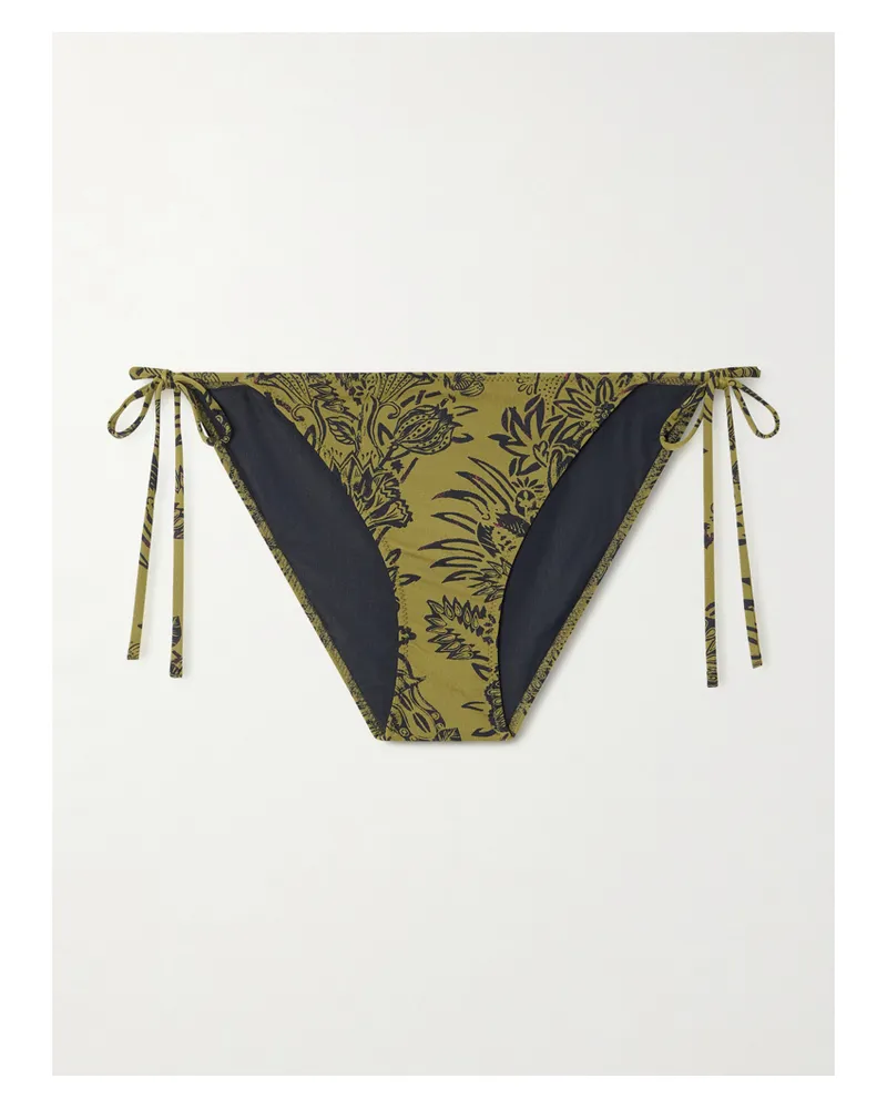 Ulla Johnson Maria Bedrucktes Bikini-höschen - Grün Grün