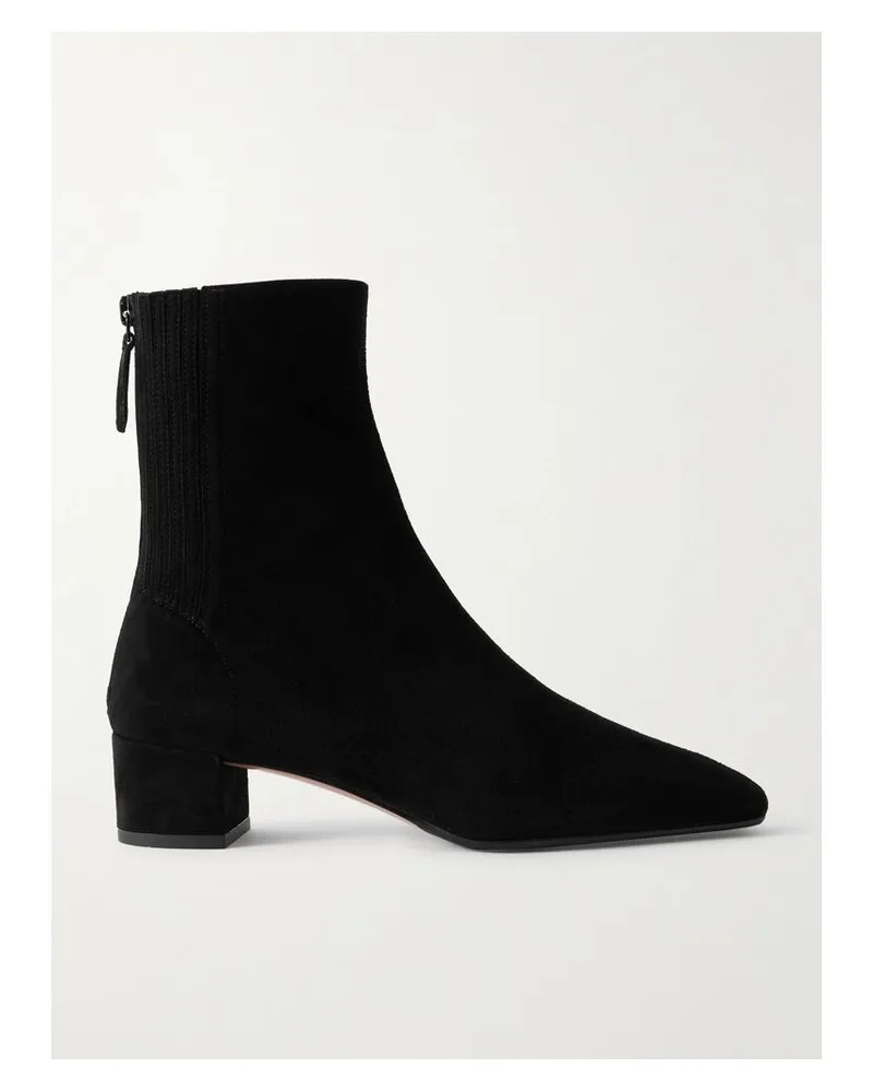 Aquazzura Saint Honoré 35 Ankle Boots Aus Veloursleder - Schwarz Schwarz