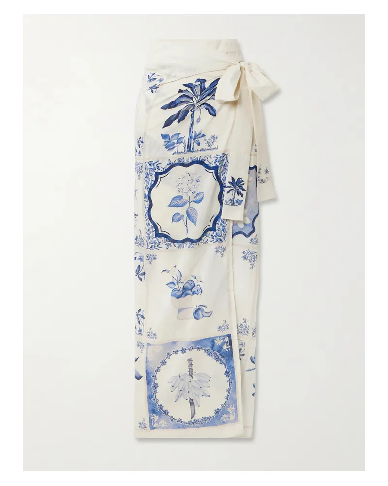 AGUA BENDITA Lavanda Wild Pareo Aus Voile Aus Einer Bedruckten Baumwoll-seidenmischung - Creme Creme