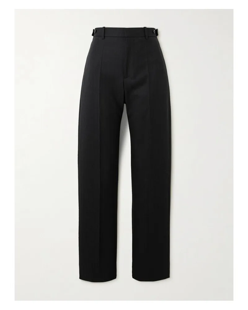 Bottega Veneta Hose Mit Geradem Bein Aus Wolle - Schwarz Schwarz