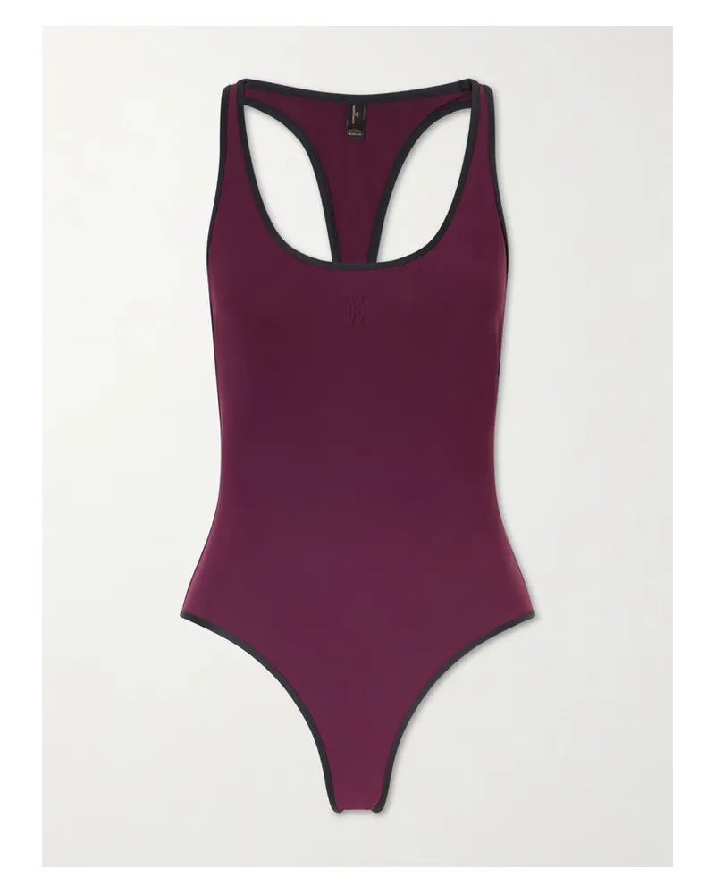 Kiki De Montparnasse Two-tone Piped Swimsuit - Purple Purple
