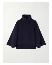 Chloé Rollkragenpullover aus einer Gerippten Woll-kaschmirmischung Blau