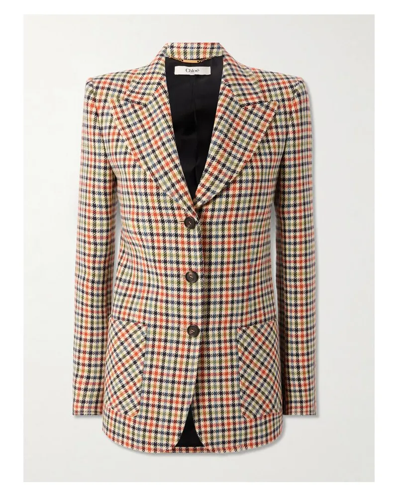 Chloé Blazer Aus Einer Karierten Wollmischung - Grau Grau