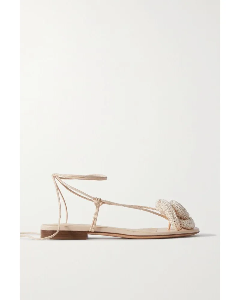 Magda Butrym Sandalen Aus Einer Gehäkelten Baumwollmischung Und Leder - Creme Creme