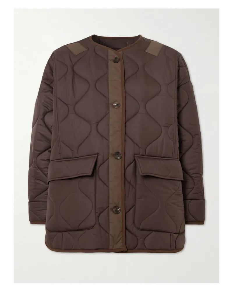 FRANKIE Shop Teddy Quilted Shell Jacket - Brown Brown