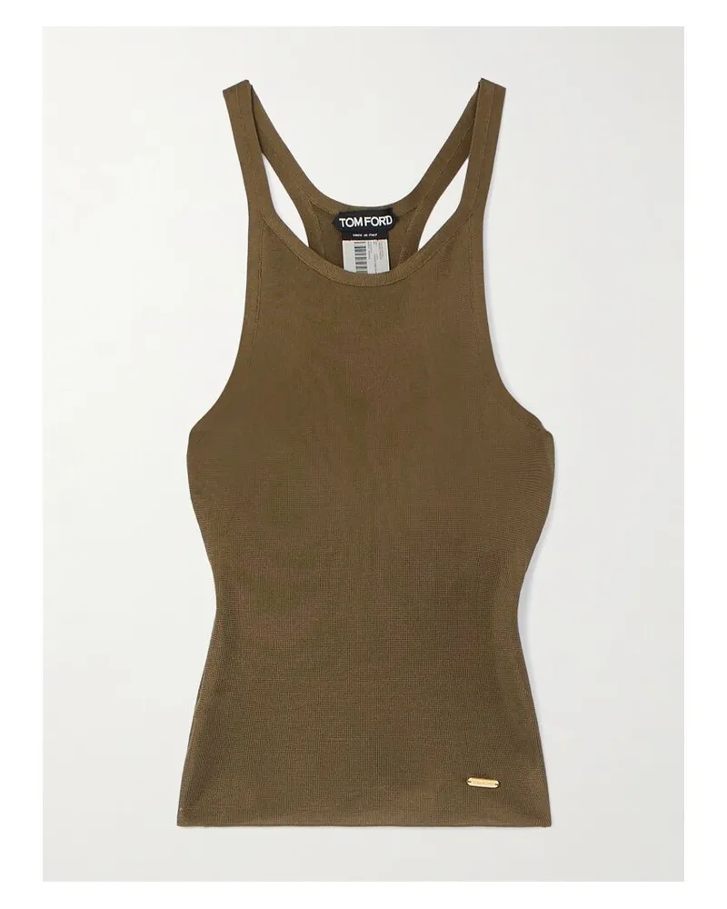 Tom Ford Gestricktes Tanktop Aus Seide - Grün Grün