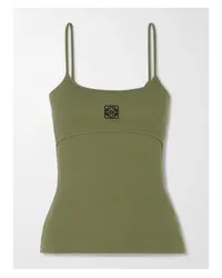 Loewe Anagram Tanktop aus Geripptem Stretch-baumwoll-jersey Grün