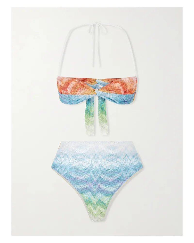 Missoni Striped Crochet-knit Triangle Bikini - Multi Multi