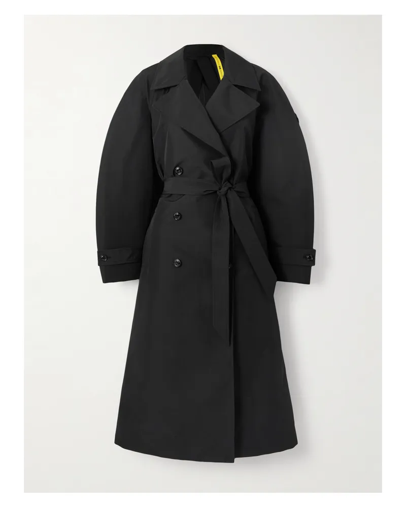 Moncler Edward Enninful Zake Belted Double-breasted Shell Trench Coat - Black Black