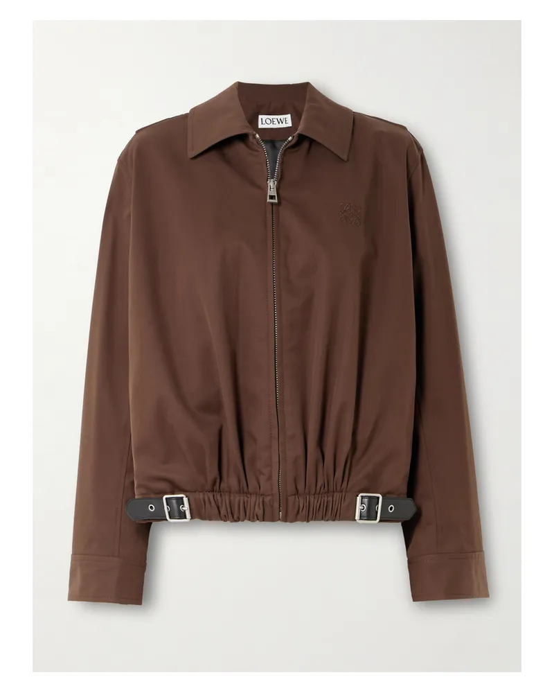 Loewe Bomberjacke Aus Twill Aus Einer Baumwoll-seidenmischung Mit Lederbesätzen - Braun Braun