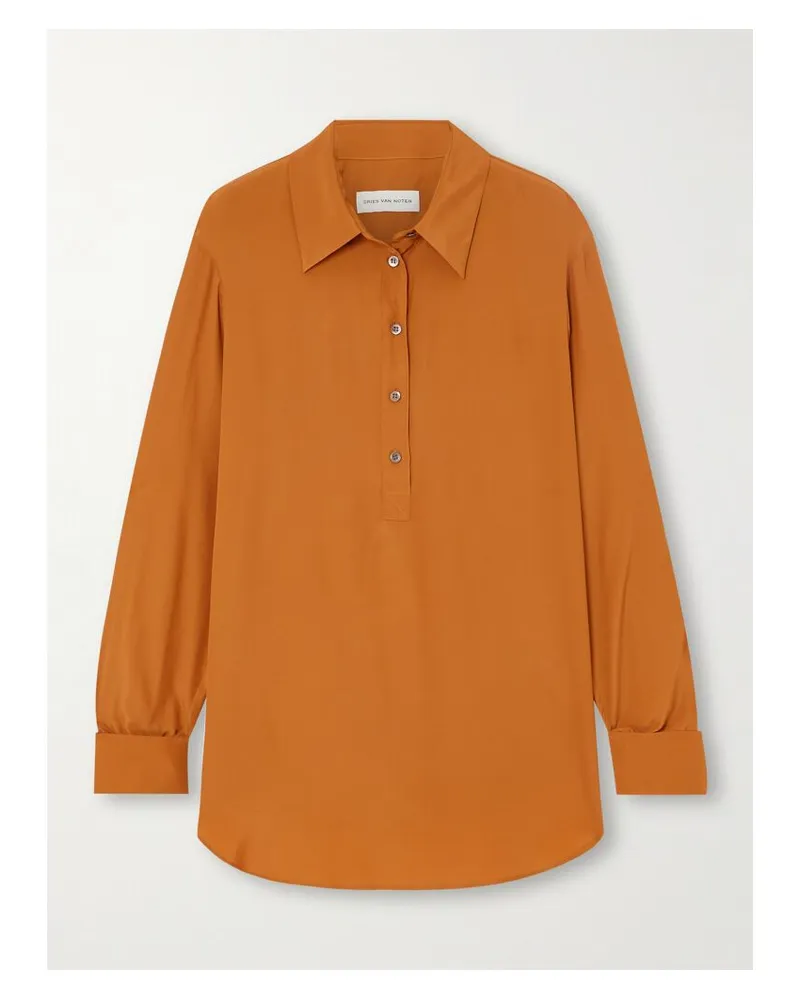Dries van Noten Bluse Aus Crêpe De Chine - Orange Orange