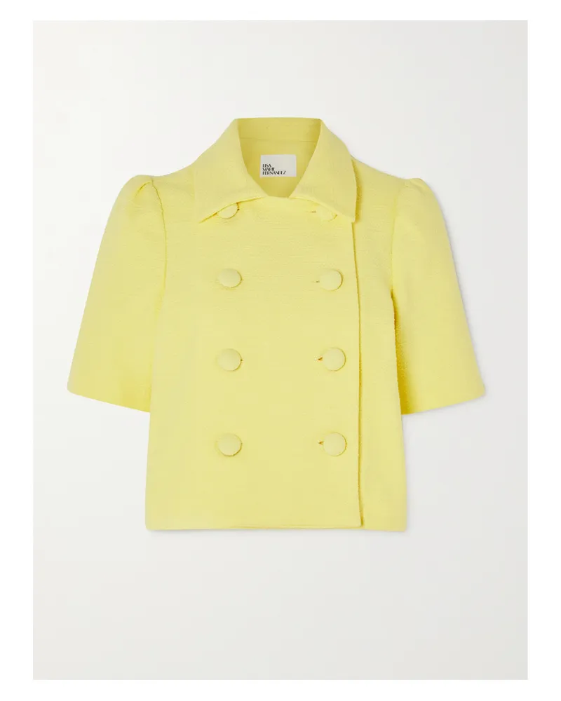 Lisa Marie Fernandez Net Sustain Doppelreihige Jacke Aus Bouclé Aus Einer Baumwollmischung - Gelb Gelb