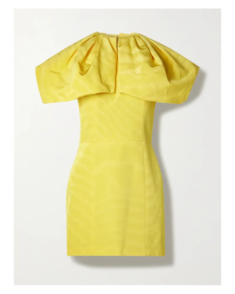 Oscar de la Renta Minikleid Aus Faille Aus Einer Baumwollmischung Mit Rüschen - Gelb Gelb