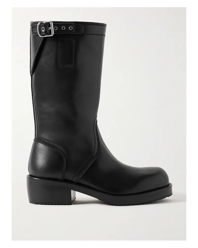 Dries van Noten Lederstiefel Mit Schnallen - Schwarz Schwarz