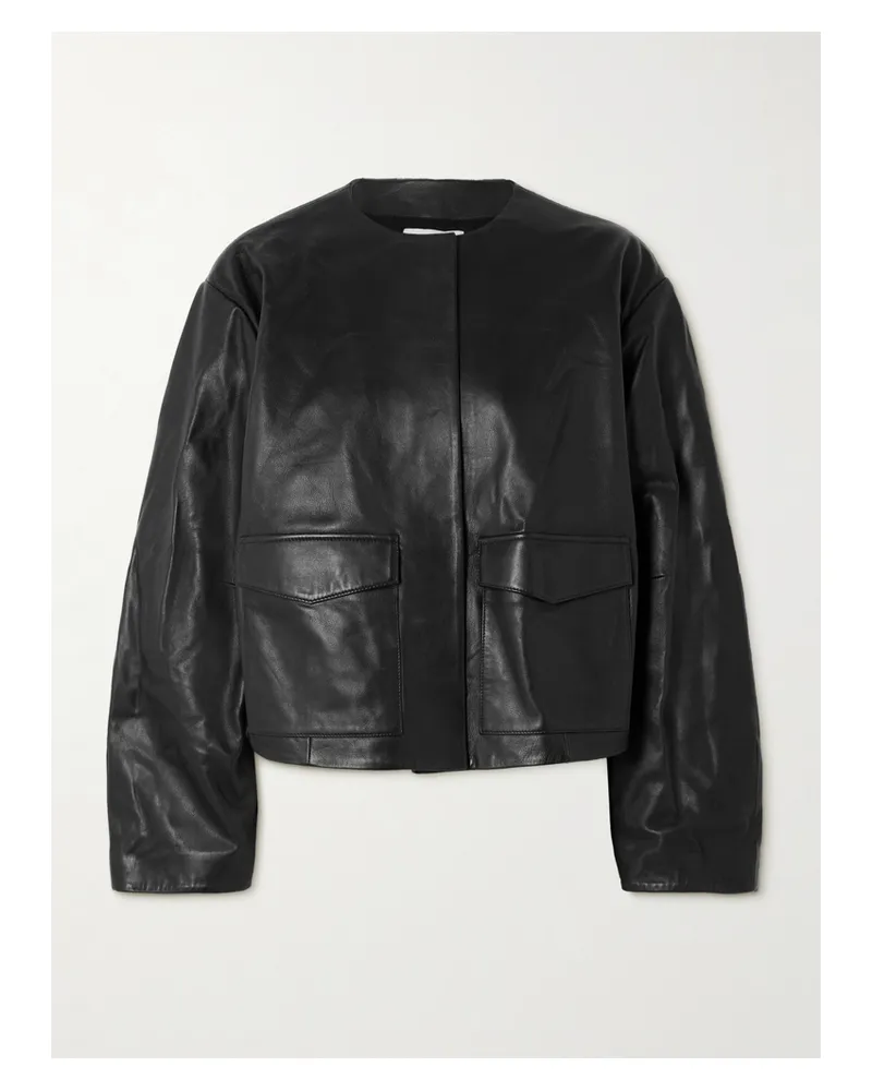 St. Agni Utility Cocoon Lederjacke - Schwarz Schwarz