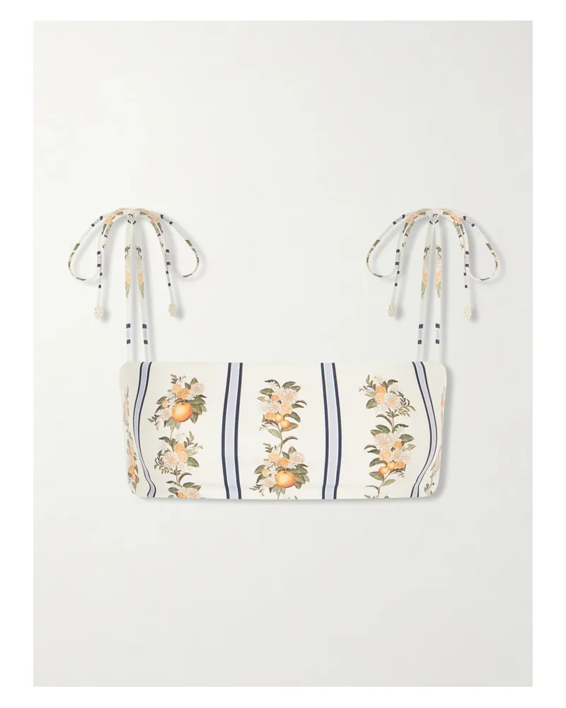 AGUA BENDITA Primavera Valle Printed Bikini Top - White White