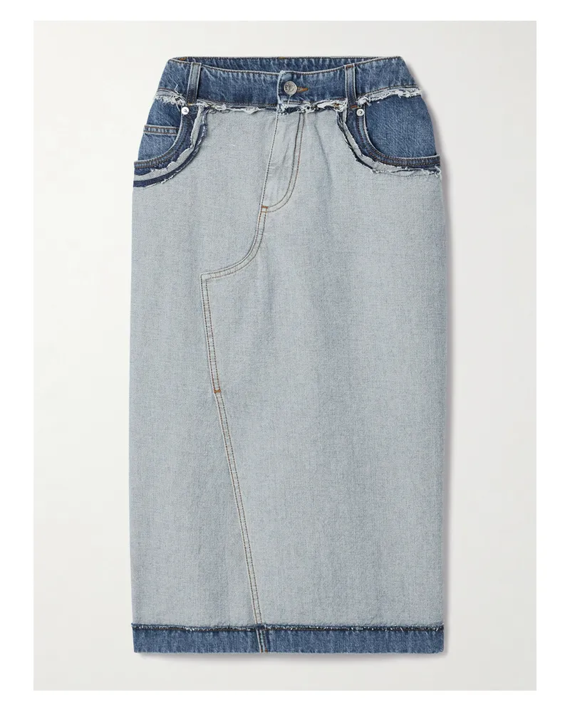 Marni Midi-jeansrock Mit Fransen - Blau Blau