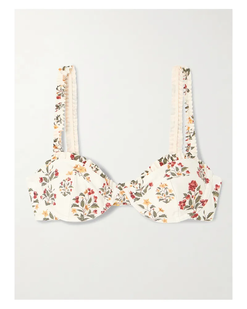 AGUA BENDITA Agraz Andes Floral-print Stretch Recycled Balconette Bikini Top - Multi Multi