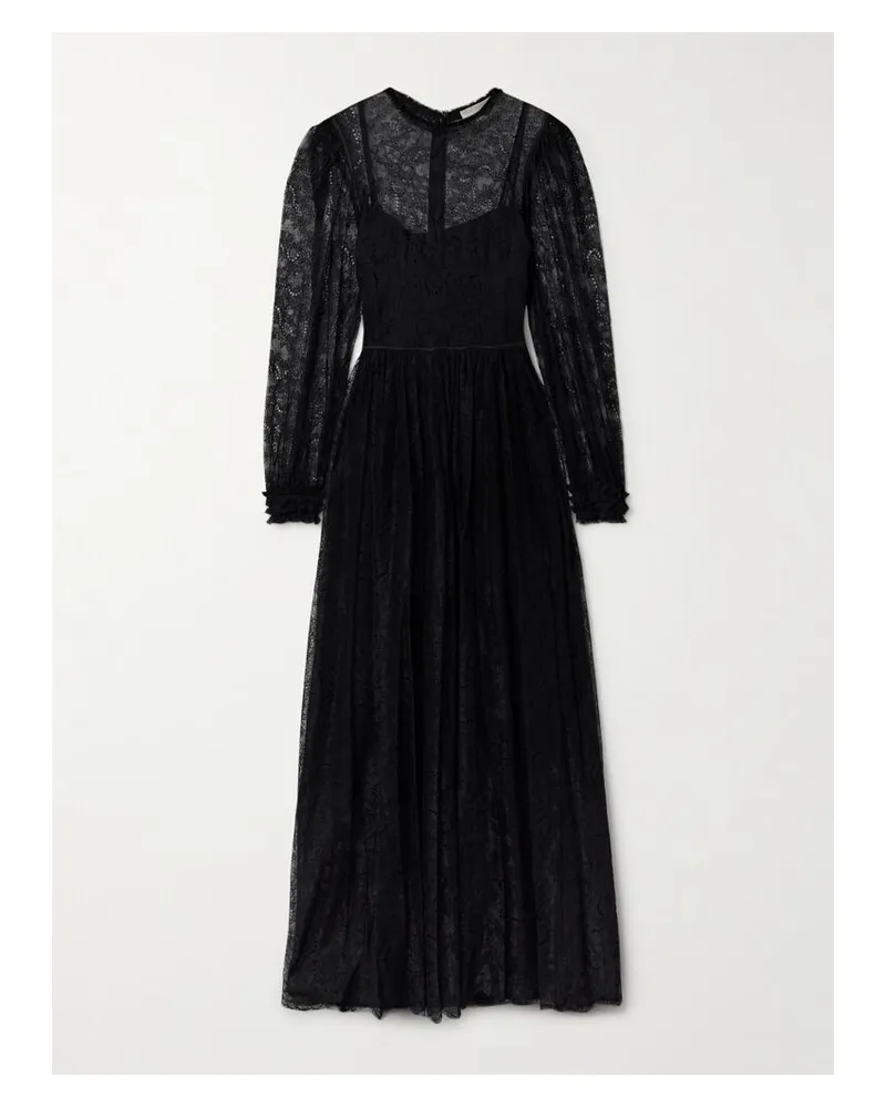 Ulla Johnson Josephine Robe Aus Chantilly-spitze - Schwarz Schwarz