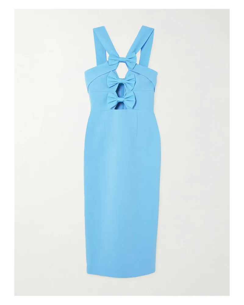 Rebecca Vallance Skye Midikleid Aus Cloqué Mit Taftbesätzen Und Cut-outs - Blau Blau