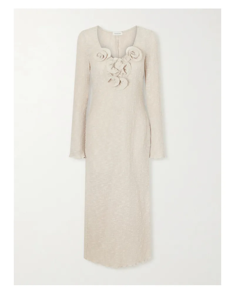 Magda Butrym Beach Midikleid Aus Einer Lyocell-mischung Mit Applikationen - Neutral Neutral
