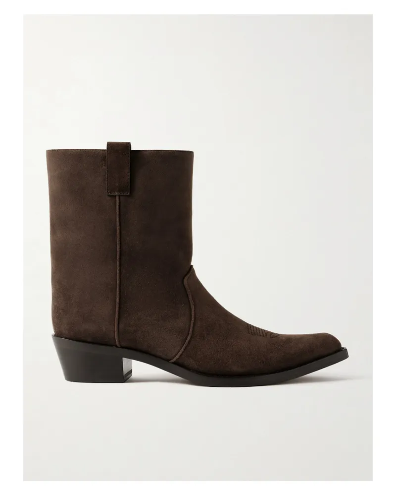 KHAITE Clive Ankle Boots Aus Veloursleder - Braun Braun