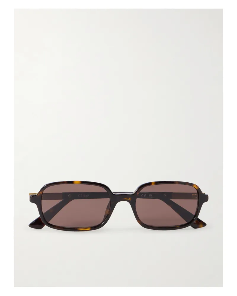 Chloé Judy Rectangle-frame Tortoiseshell Acetate Sunglasses Tortoiseshell
