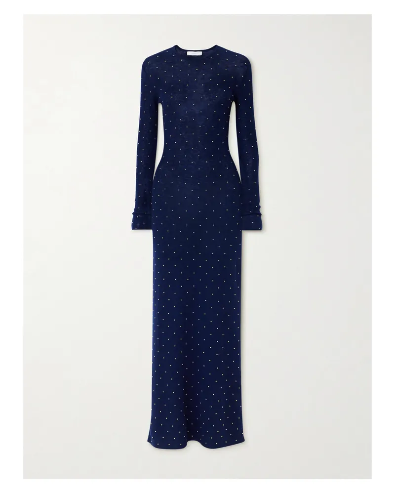Paco Rabanne Maxikleid Aus Einer Wollmischung Mit Nieten - Blau Blau