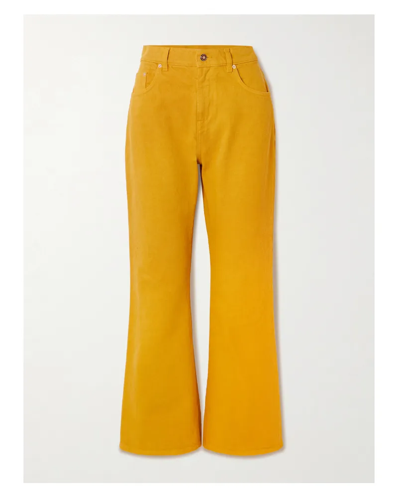 Gabriela Hearst Ezra Hoch Sitzende Bootcut-jeans Aus Recyceltem Denim - Gelb Gelb
