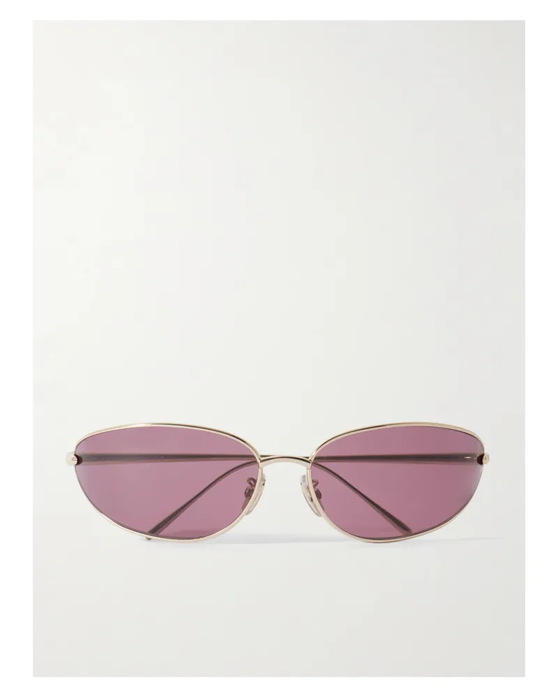 Loewe Goldfarbene Sonnenbrille Mit Ovalem Rahmen Gold