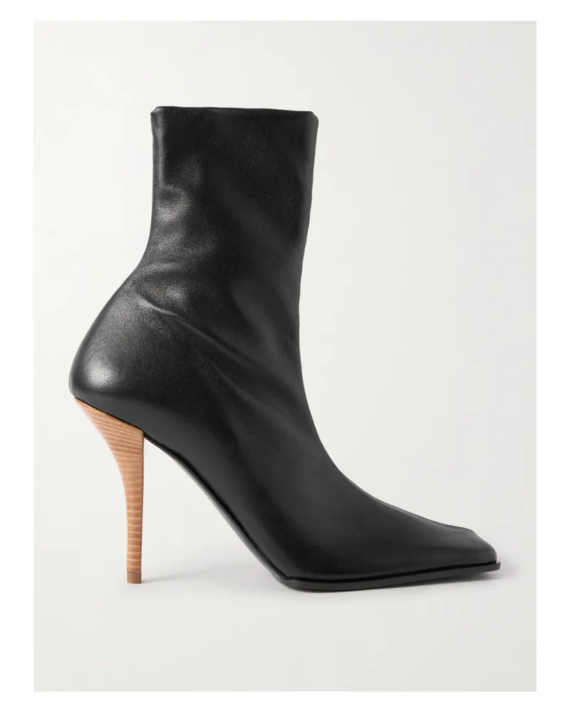 Alaïa 90 Ankle Boots Aus Leder - Schwarz Schwarz