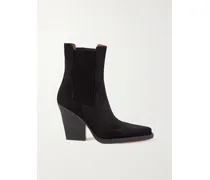 Dallas Ankle Boots Aus Veloursleder - Schwarz