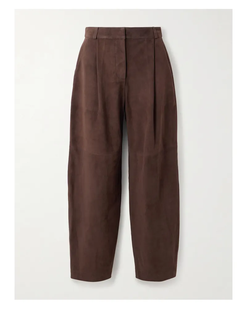 Co Verkürzte Barrel-hose Aus Veloursleder - Braun Braun