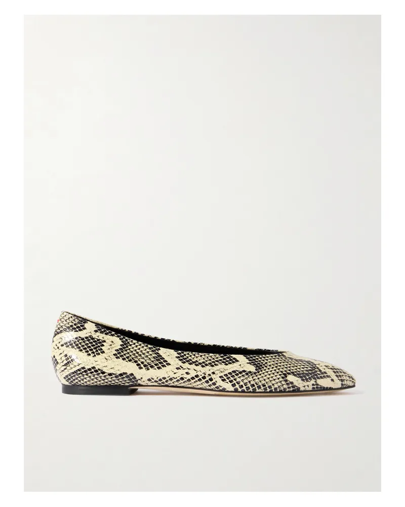 aeyde Ellie Snake-effect Leather Ballet Flats - Animal Print Animal