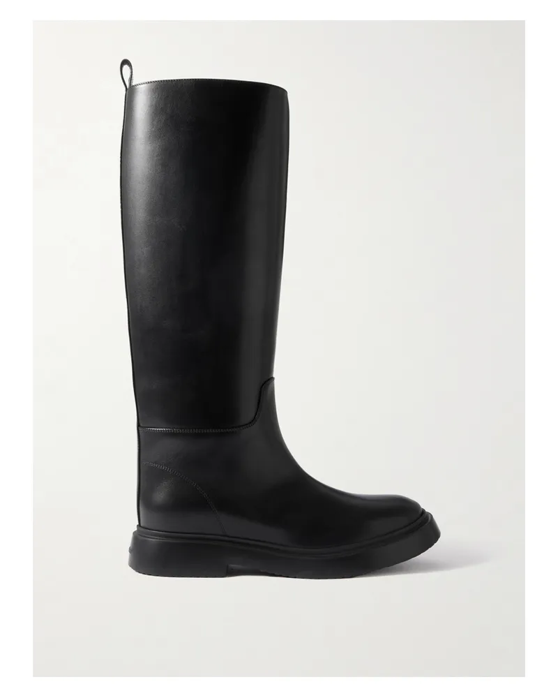 Proenza Schouler Bank Leather Knee Boots - Black Black