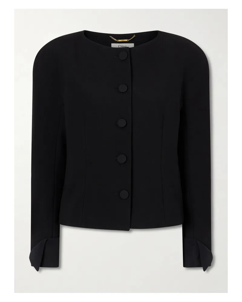 Chloé Jacke Aus Woll-crêpe - Schwarz Schwarz