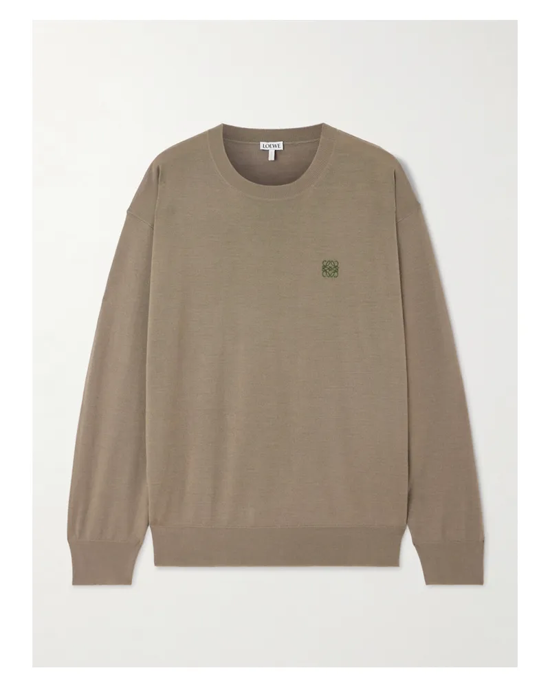 Loewe Wollpullover Mit Stickereien - Grün Grün