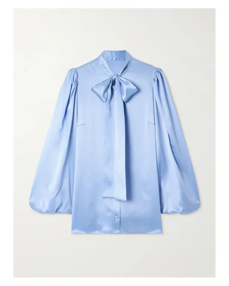 Dolce & Gabbana Schluppenbluse Aus Seidensatin - Blau Blau