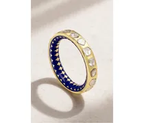 Ring aus 18 Karat  mit Diamanten Und Emaille