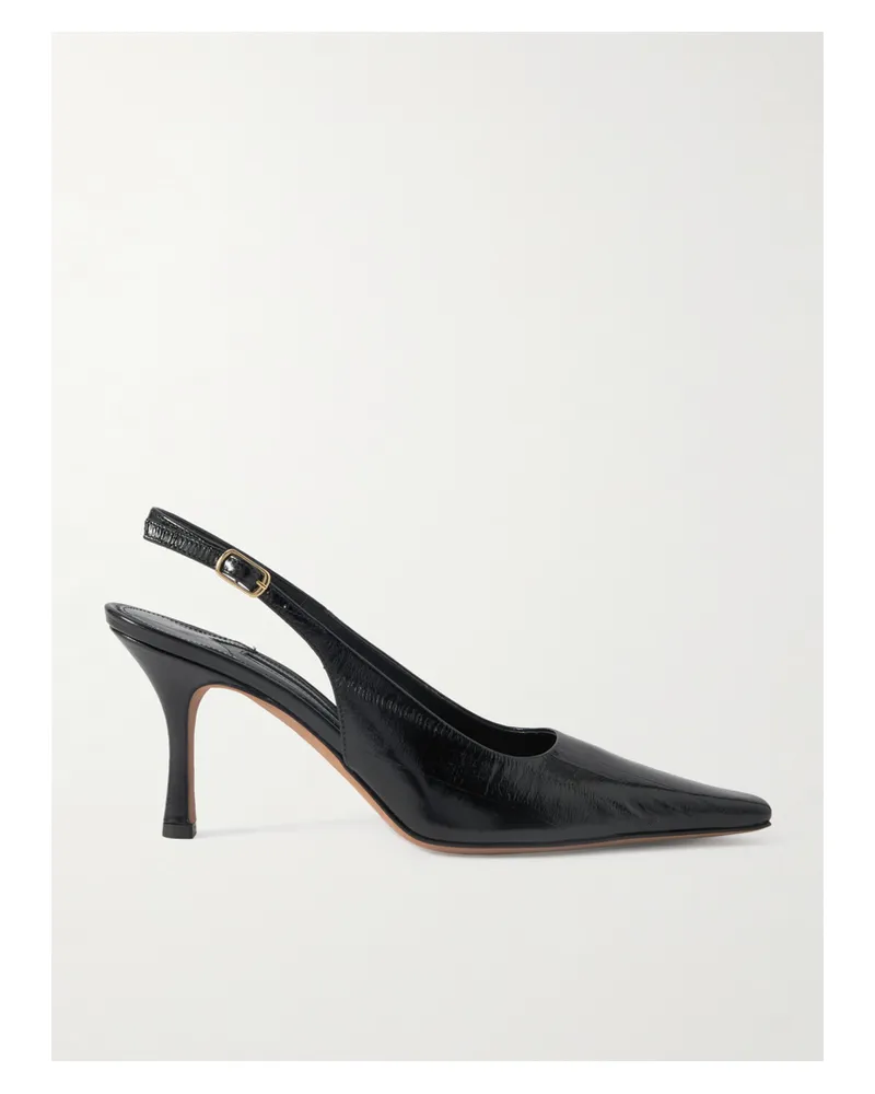 Emme Parsons Elana Slingback-pumps Aus Strukturiertem Leder - Schwarz Schwarz