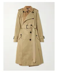 Sacai Trenchcoat aus Gabardine aus einer Baumwollmischung und Wollfilz Neutral