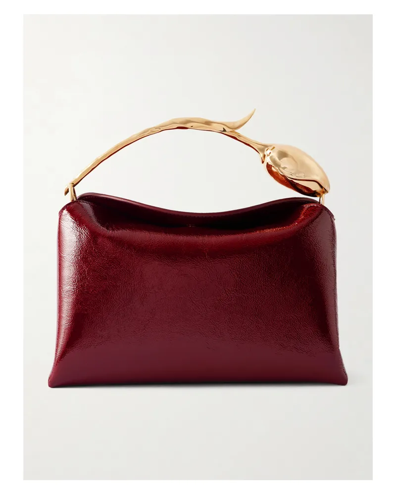 Erdem Bloom Midi Patent-leather Bag - Red Red
